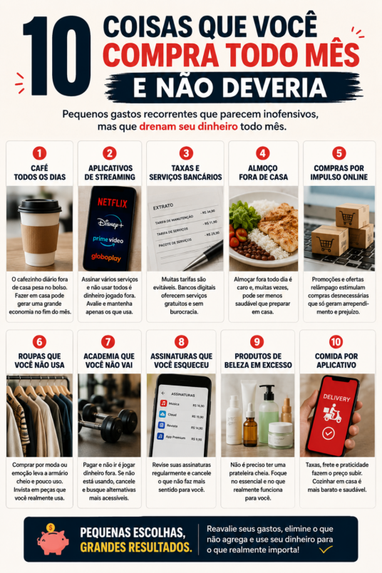 10 coisas que você compra todo mês e não deveria